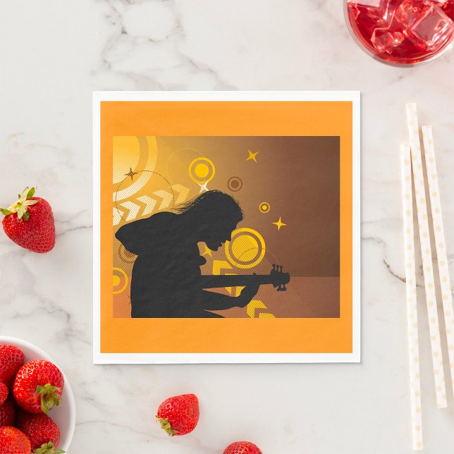 Guardanapo De Papel Rock Guitarist Rocker Musico Napkins (Criador carregado)