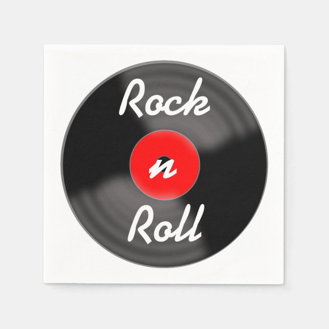 Guardanapo De Papel Rock n Roll Record Napkins (Frente)