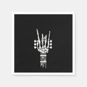 Guardanapo De Papel Rock & Roll Skeleton Música de Violão