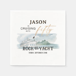 Guardanapo De Papel Rock the Yacht 50th Birthday Personalized Napkin