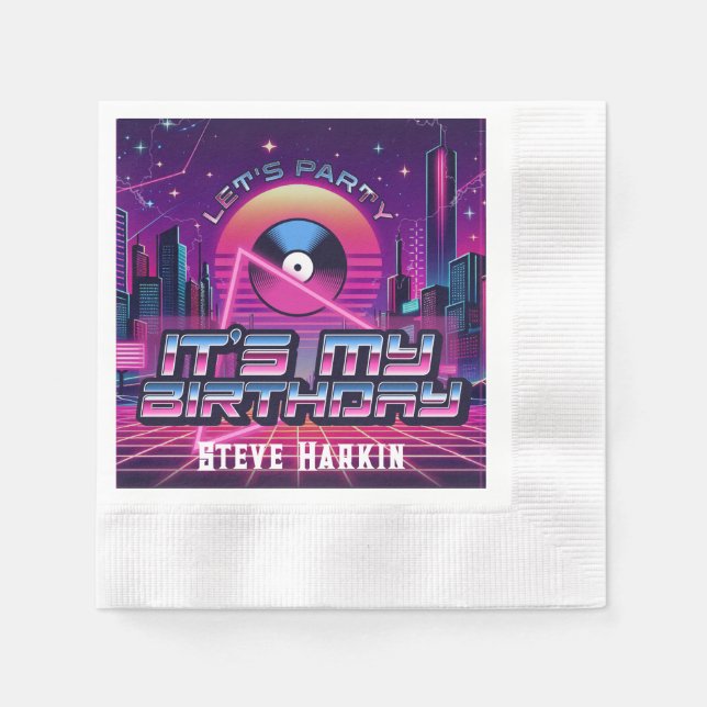 Guardanapo De Papel Rockin Vaporwave (Frente)