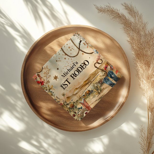 Guardanapo De Papel Rodeo Boots & Cactus 1st Birthday (Criador carregado)