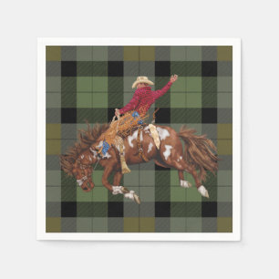 Guardanapo De Papel Rodeo Cowboy em Bucking Bronco