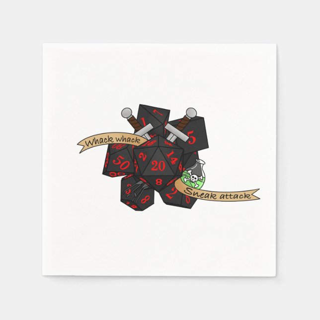 Guardanapo De Papel Rogue Dice Design (Frente)