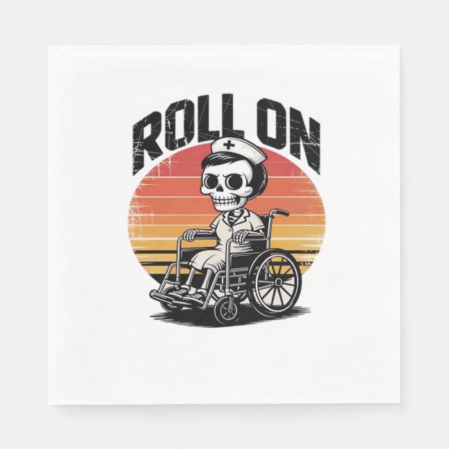 Guardanapo De Papel Roll On Skeleton Nurse - Dark Humor Healthcare Vib (Frente)