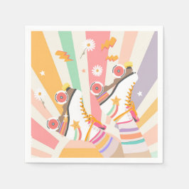 Guardanapo De Papel Roller Skate Skating Retro Groovation Girl Birthda