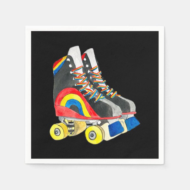 Guardanapo De Papel Rollerskates retro 80 (Frente)