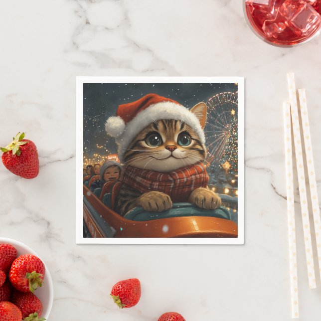 Guardanapo De Papel Rolo Compressor de Gato de Bengala Natal (Insitu)