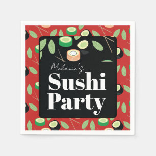 Guardanapo De Papel Rolos de Aniversário de Sushi