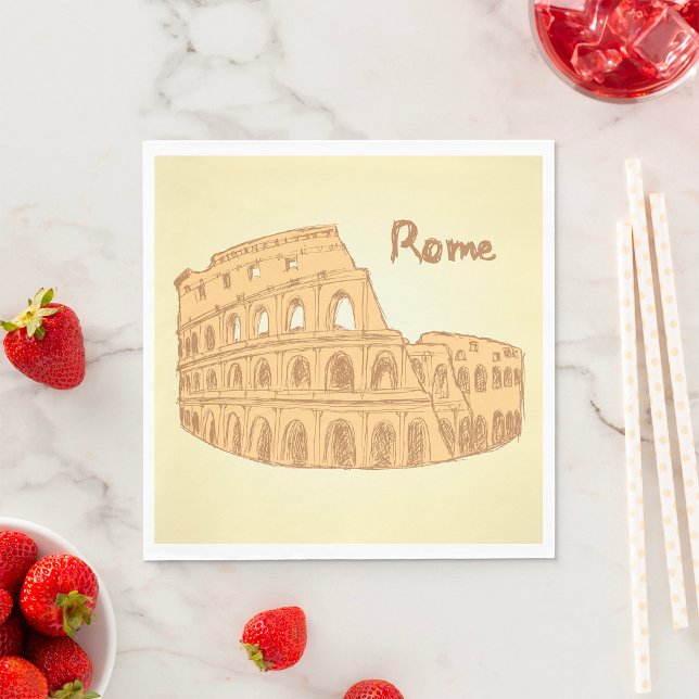 Guardanapo De Papel Roma Colosseum Sketch (Criador carregado)