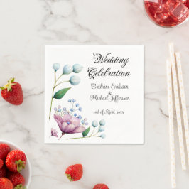 Guardanapo De Papel Romance Botânico Suave De Casamento Floral Elegant