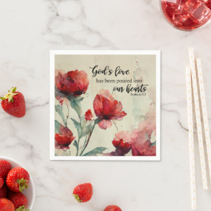 Guardanapo De Papel Romanos 5:5 Bíblia de amor de Deus Verso Flores Ro