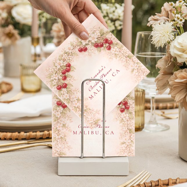Guardanapo De Papel Romantic Cherry Orchard Florals Bridal Shower (Criador carregado)