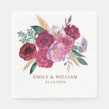 Romantic Dark Moody Burgundy Maroon Floral Wedding