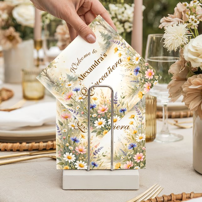 Guardanapo De Papel Romantic Garden Bloom Quinceañera (Criador carregado)