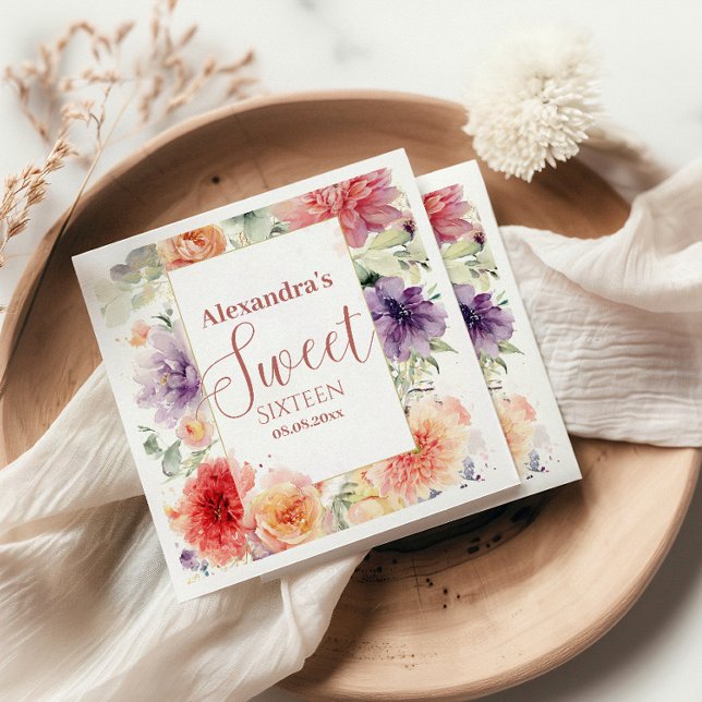 Guardanapo De Papel Romantic Garden Florals Sweet Sixteen (Criador carregado)