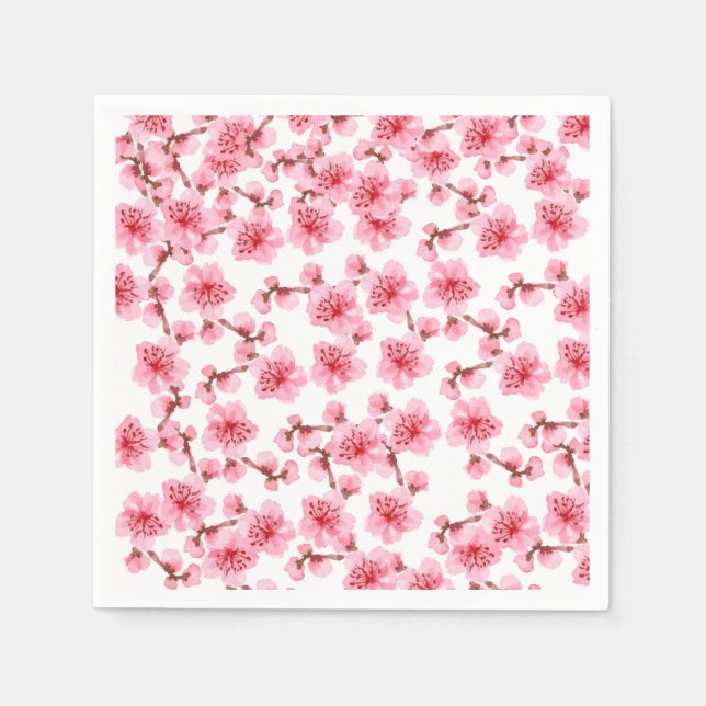 Guardanapo De Papel Romantic pink Cherry blosson (Frente)