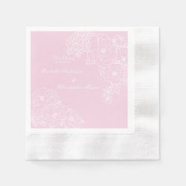 Guardanapo De Papel Romantic Wedding Peonies Blush Pink Paper Napkin