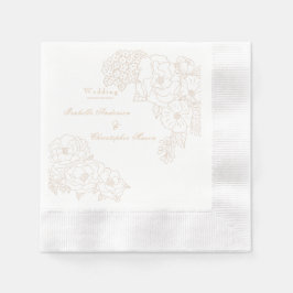 Guardanapo De Papel Romantic Wedding Peonies Ivory White Paper Napkin