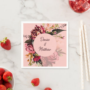 Guardanapo De Papel Romântico crisântemo em cor-de-rosa