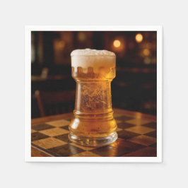 Guardanapo De Papel Rook Chess Piece Beer Glass