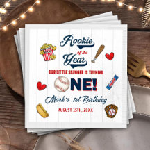 Rookie do Ano de Aniversário do Beisebol Napkins