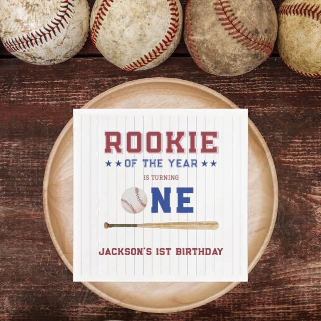 Guardanapo De Papel Rookie do Ano primeiro aniversario Baseball (Rookie of the year - baseball first birthday)