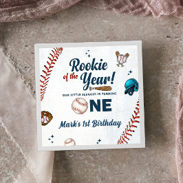 Guardanapo De Papel Rookie do Ano primeiro aniversario Baseball Napkin