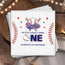 Rookie do Ano primeiro aniversario Baseball Napkin
