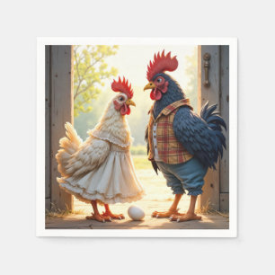 Guardanapo De Papel Rooster e Hen Humor
