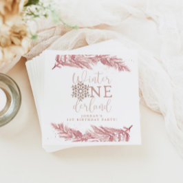 Guardanapo De Papel RORY Blush Winter OnderLand Pine primeiro aniversa