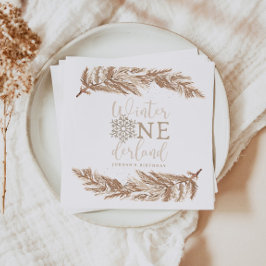 Guardanapo De Papel RORY Boho Beige Winter Wonderland Primeiro Anivers