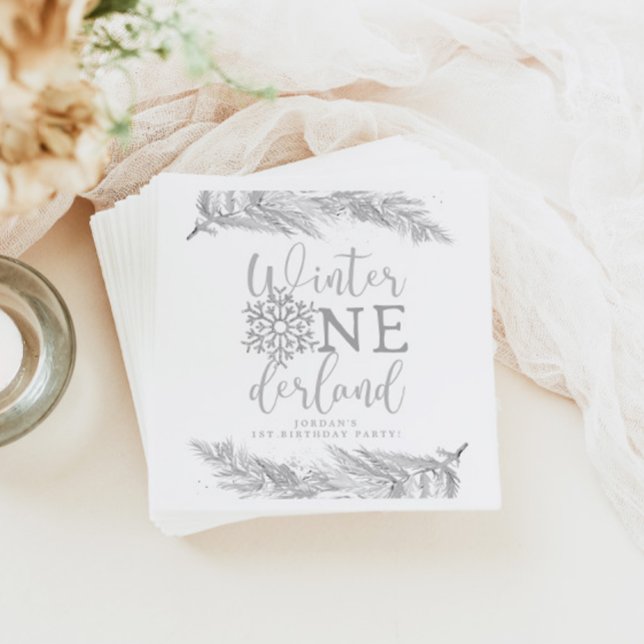 Guardanapo De Papel RORY Silver Winter OnderLand Party - primeiro aniv (Criador carregado)