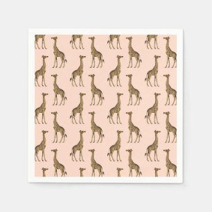 Guardanapo De Papel Rosa bonito Girafas