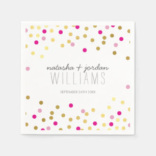 Guardanapo De Papel Rosa bonito WEDDING do ouro dos confetes da