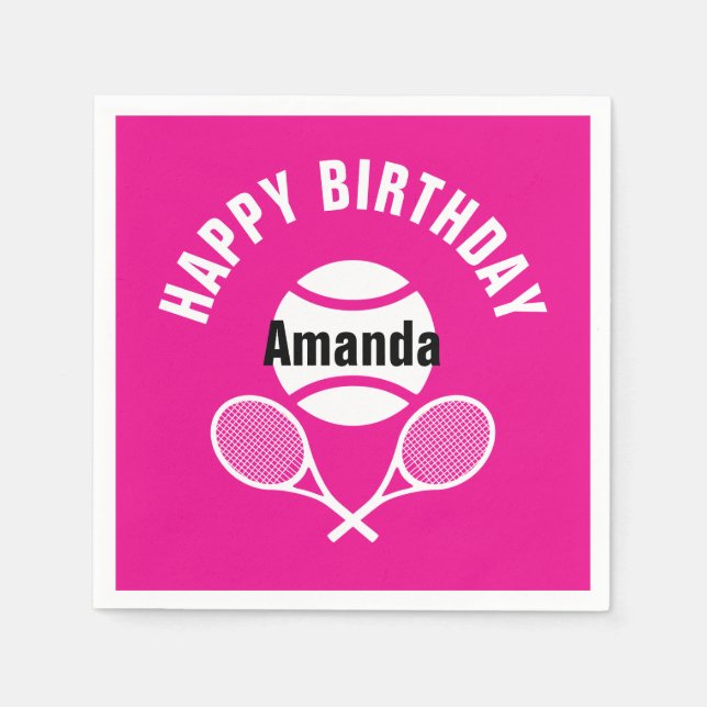 Guardanapo De Papel Rosa brilhante Eu adoro tênis (Frente)