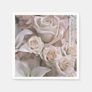 Guardanapo De Papel Rosa Chá de panela Floral Elegante