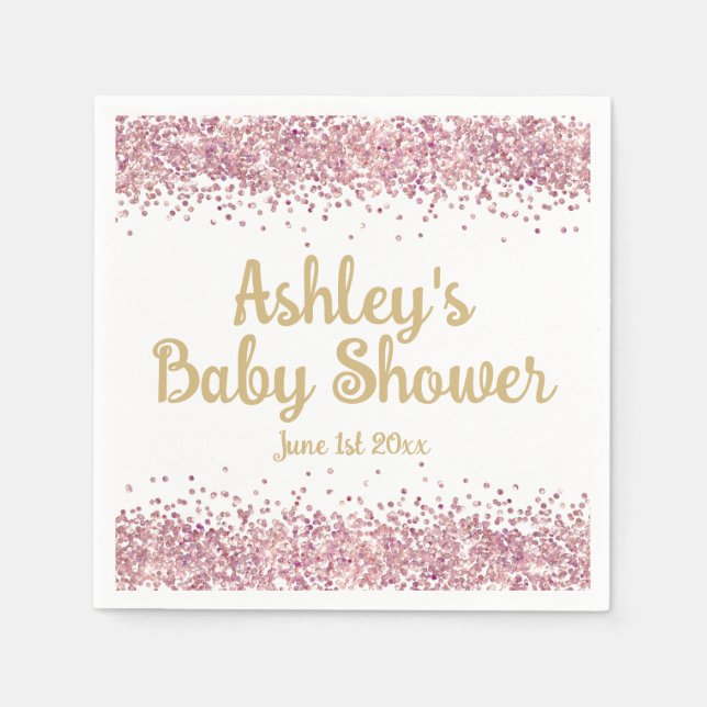 Guardanapo De Papel Rosa Chic é um papel moderno para Chá de fraldas d (Frente)