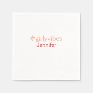 Guardanapo De Papel Rosa claro de hashtag Bossbabe adiciona nome e che