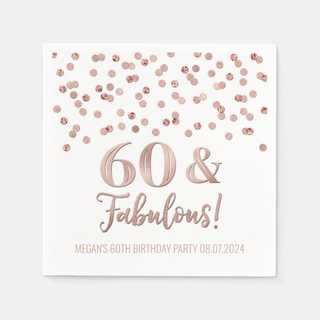 Guardanapo De Papel Rosa Confetti 60 Dourado e fabuloso (Frente)