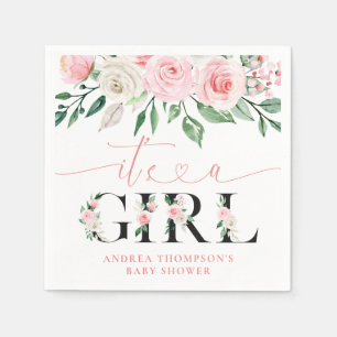 Guardanapo De Papel Rosa cor-de-rosa penteada é um Chá de fraldas femi