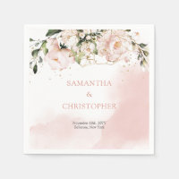 Rosa de Casamento de Napkins com Cor Flórida Rosa 