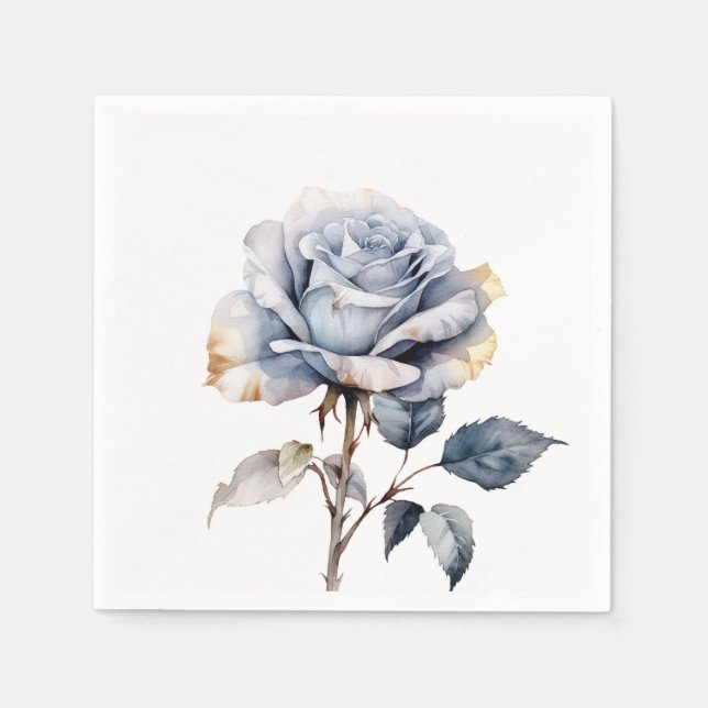 Guardanapo De Papel Rosa de cor de água azul empoeirada (Frente)