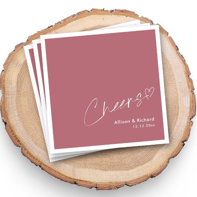 Guardanapo De Papel Rosa de espumante Dourado! Boias Brancas e Casamen (Cheers Rose Gold Wedding Napkins - Customizable )