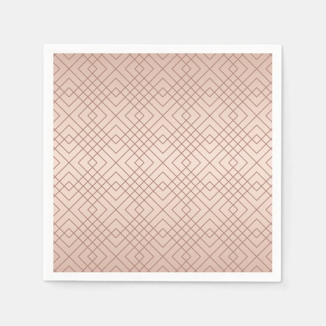 Guardanapo De Papel Rosa de padrão de luxo Dourado (Frente)