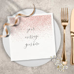 Guardanapo De Papel Rosa de Script Personalizado - Glitter Dourado Nap<br><div class="desc">Com rosa dourado brilhante,  este guardanapo chico pode ser personalizado com sua própria mensagem. Perfeito para casamentos,  chás de panela,  chás de fraldas,  batismo,  festas de noivado,  comemorações de aniversário e encontros de aniversário. Projetado por Thisnotme©</div>