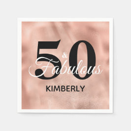 Guardanapo De Papel Rosa Dourado 50 e Festa de aniversário de vidro fa
