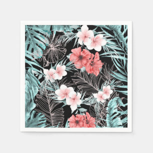 Guardanapo De Papel Rosa Dourado Tropical Elegante Botânica Ilha Luau