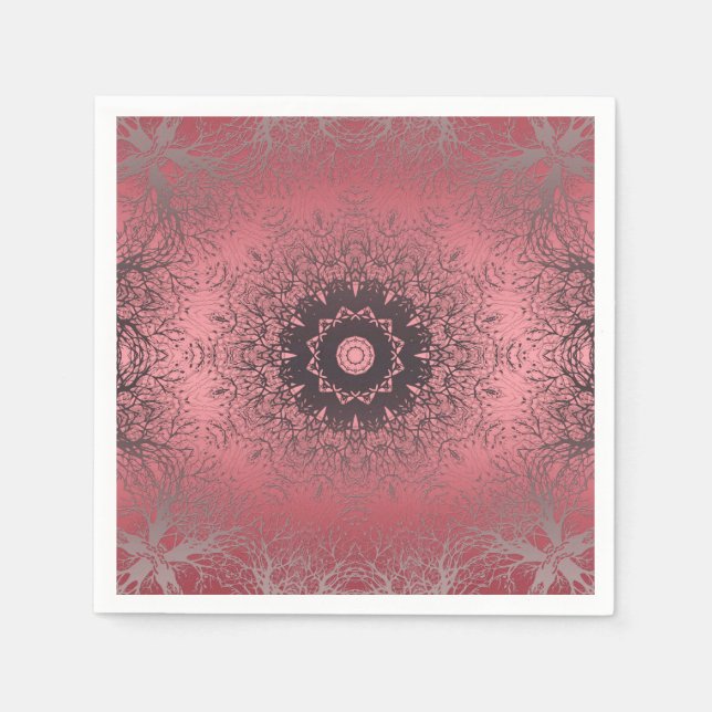 Guardanapo De Papel rosa e cinzas (Frente)