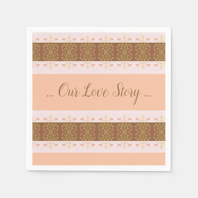 Guardanapo De Papel Rosa E Pêssego (Frente)